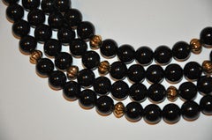 Kenneth Jay Lane Gold Hardware "Double-Ram Heads"  Double-Strand Necklace