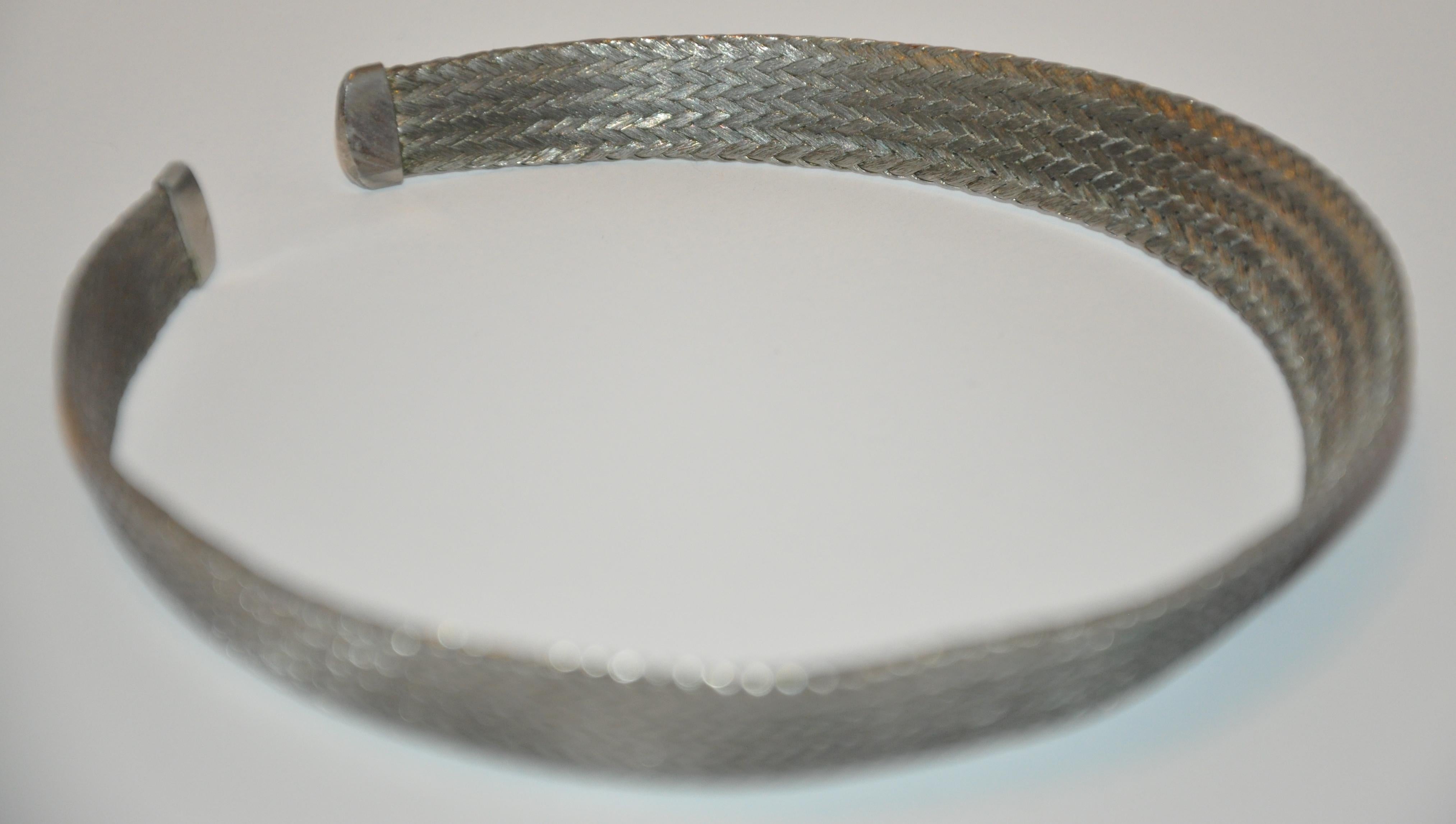 Artigiano Girocollo Mico Multi-Tessuto in Argento 925 in vendita