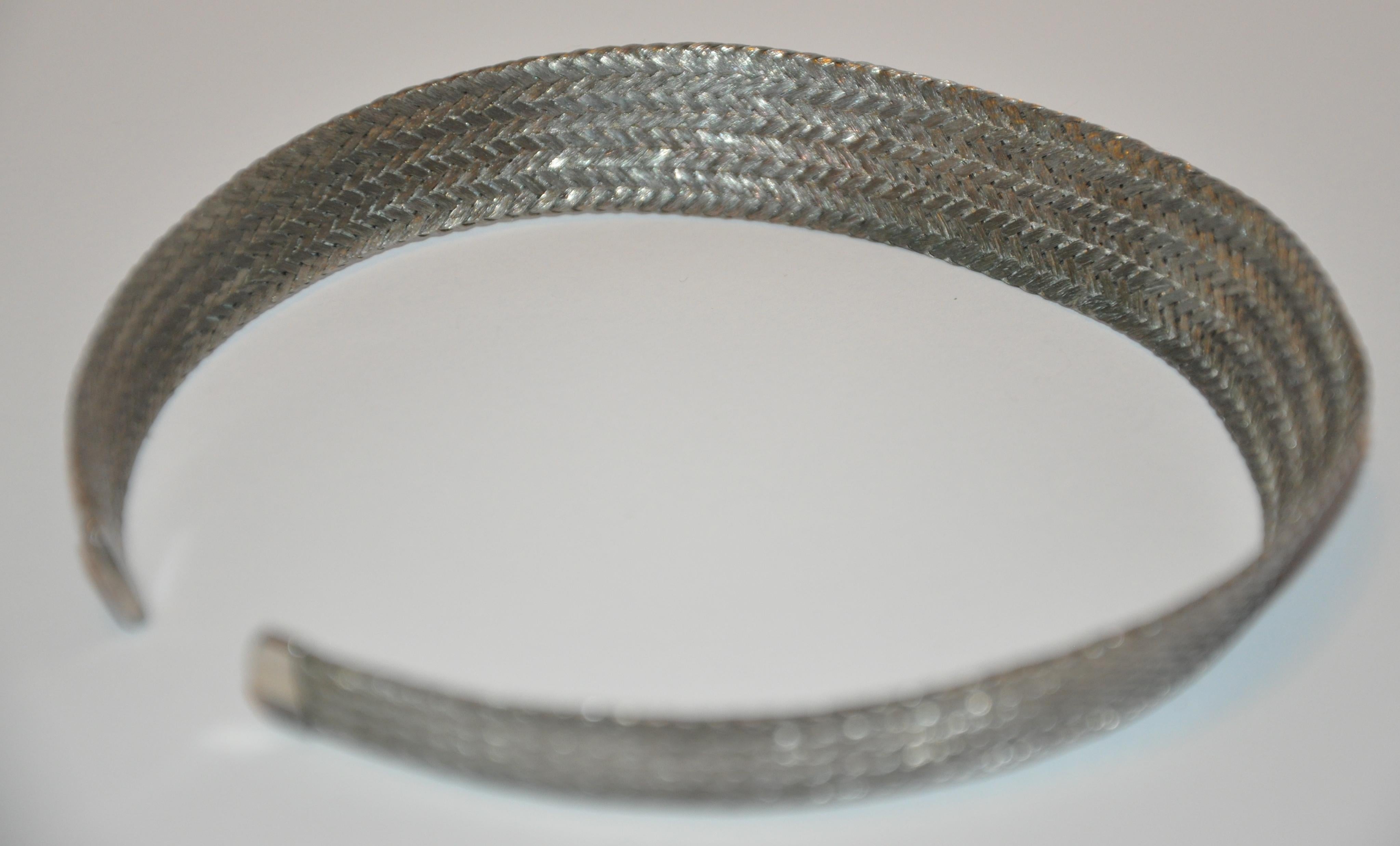 Artisan Mico Multi-Woven Silver 925 Choker  For Sale