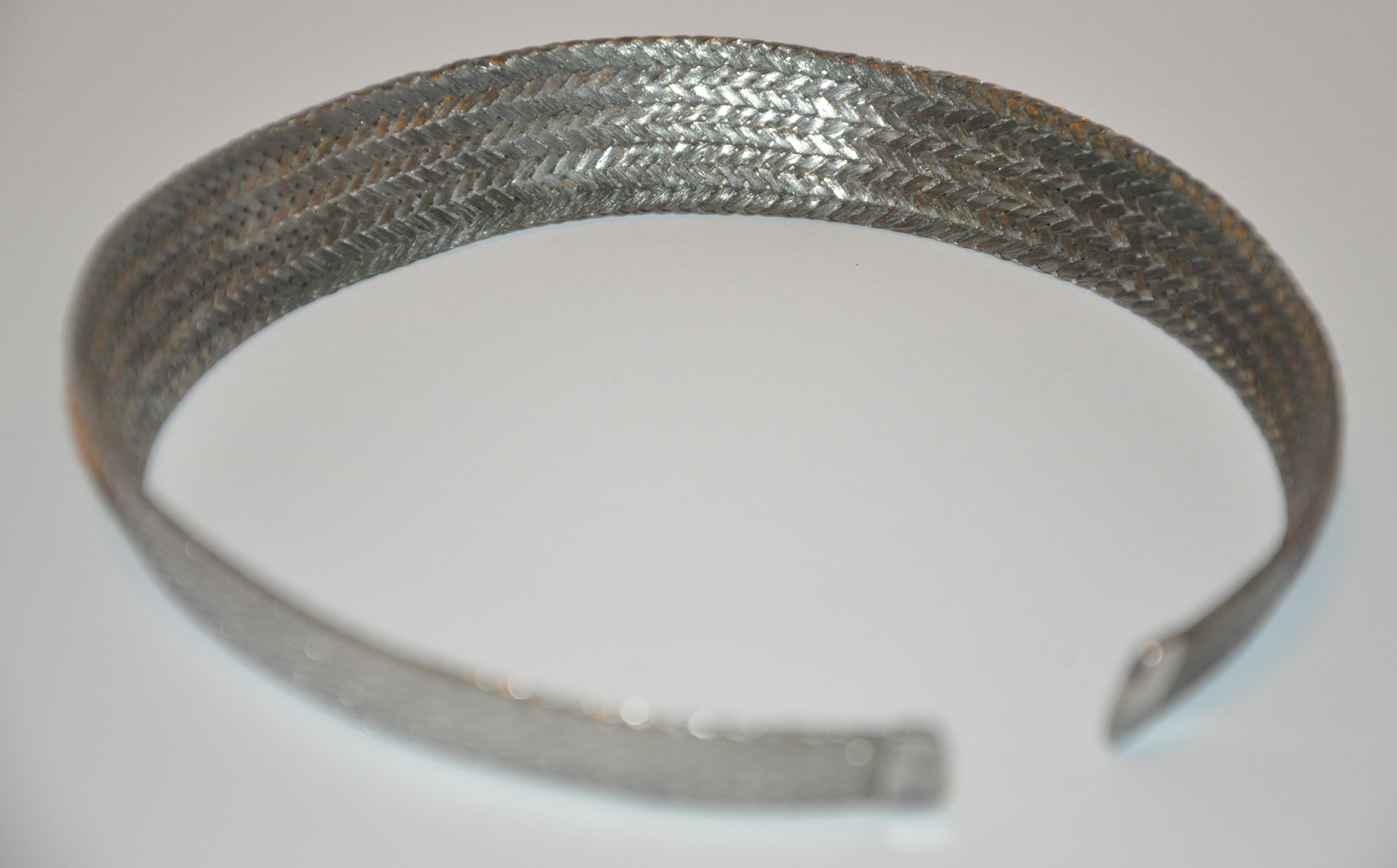 Mico Multi-Woven Silver 925 Choker  In Good Condition For Sale In New York, NY