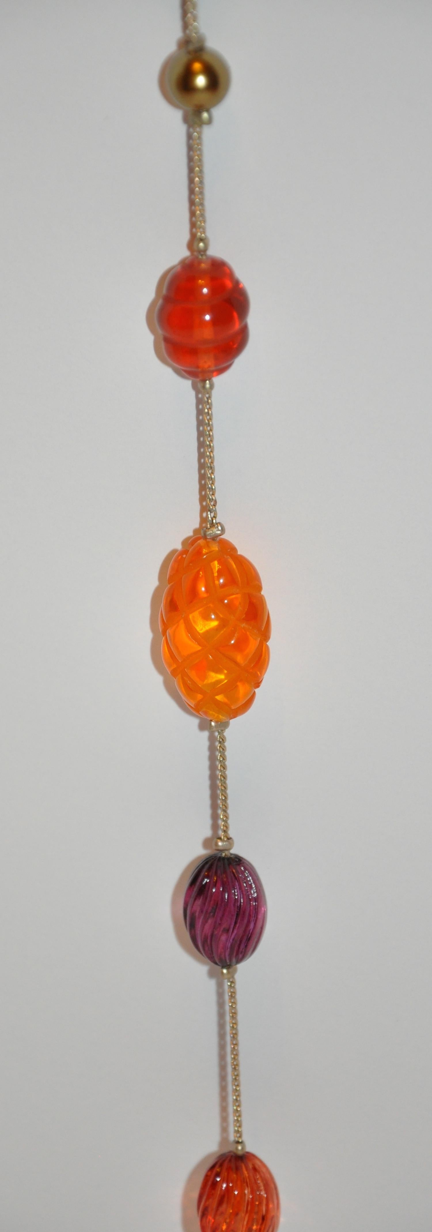 Yves Saint Laurent ExtraLong MultiColor Etched Pour Glass Lucite