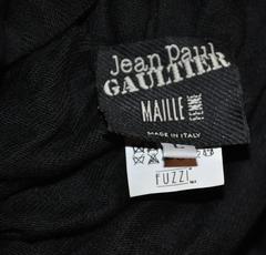 Jean Paul Gaultier Double-Layered Black Wool Jersey Ruffled Dress