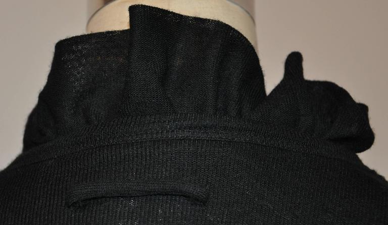Jean Paul Gaultier Double-Layered Black Wool Jersey Ruffled Dress For ...