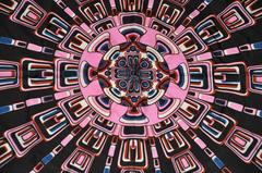 Bold Multi-Color Abstract Print Silk Scarf