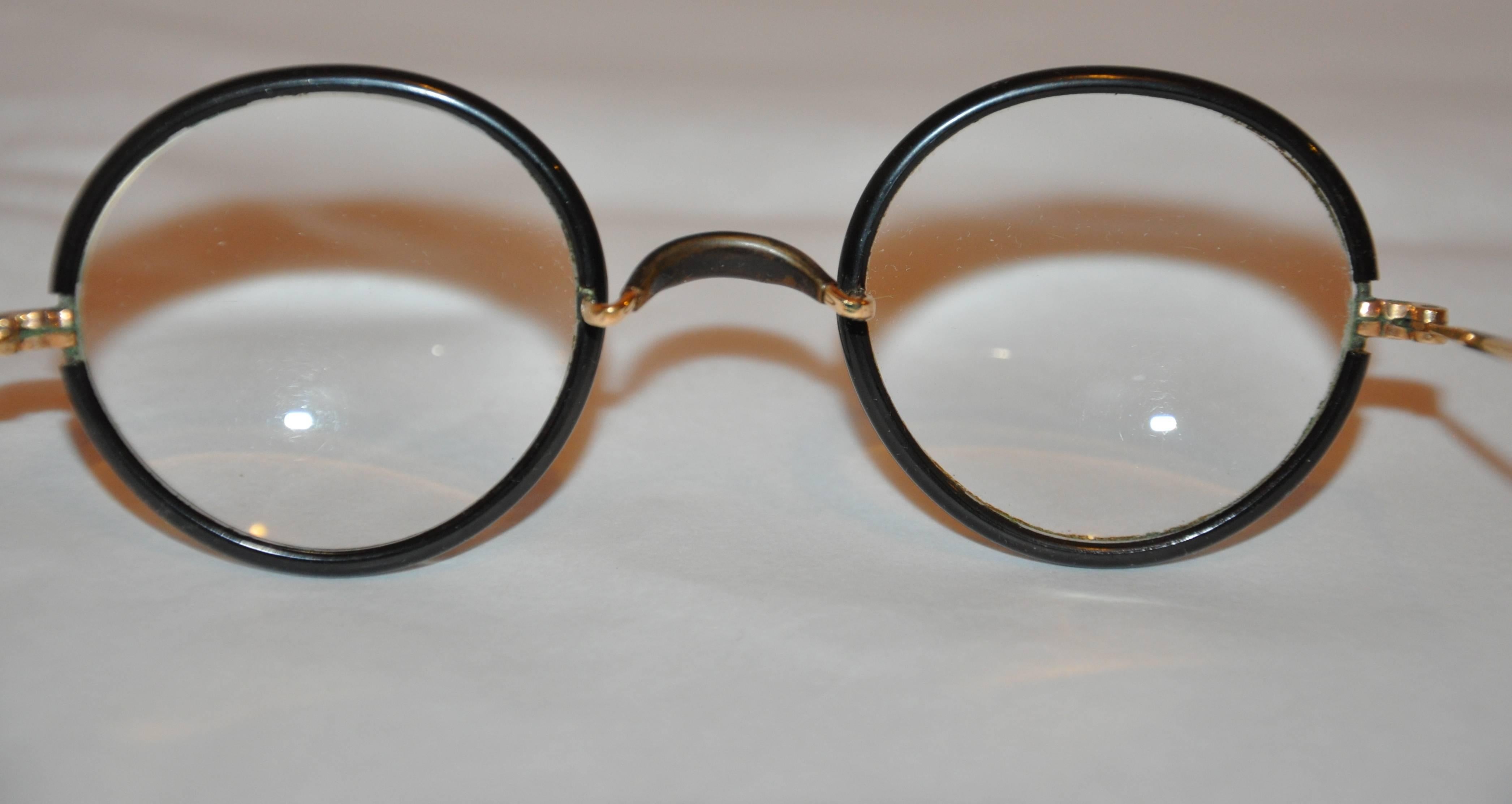 black frame eyeglasses