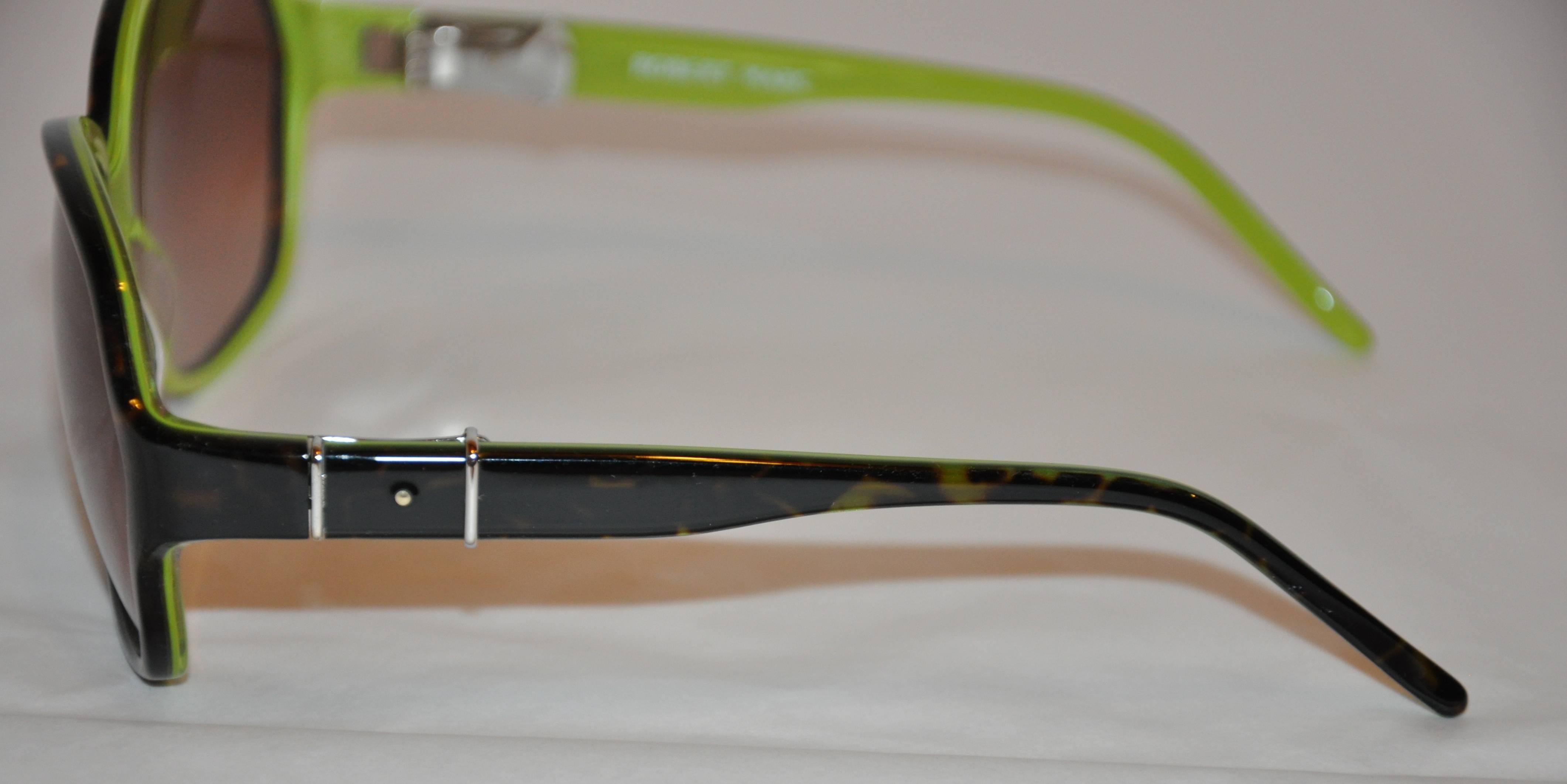 Robert Marc Handmade Black Lucite with Lime-Green Interior Sunglasses For Sale at 1stDibs ...