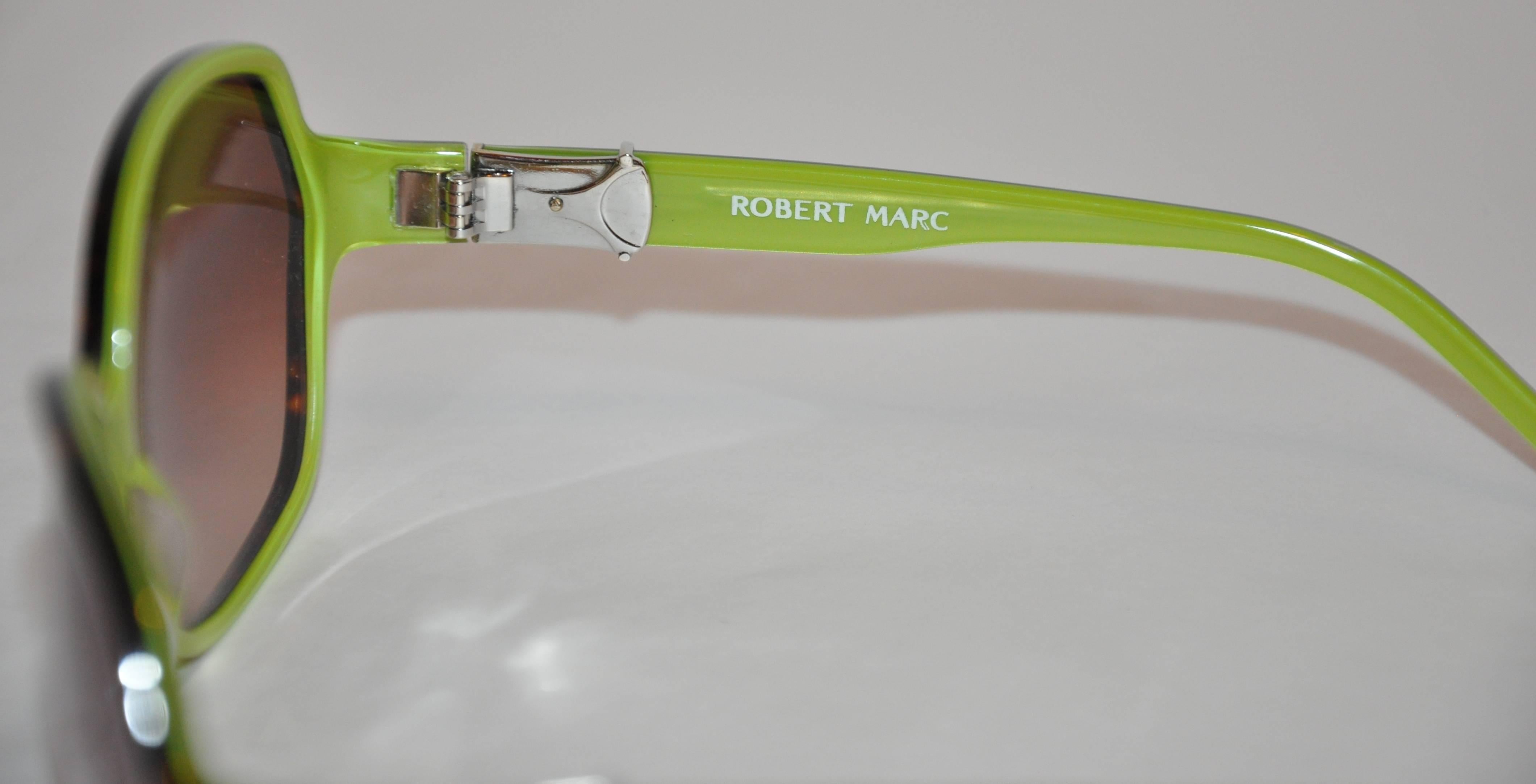 Robert Marc Handmade Black Lucite with Lime-Green Interior Sunglasses For Sale at 1stDibs ...