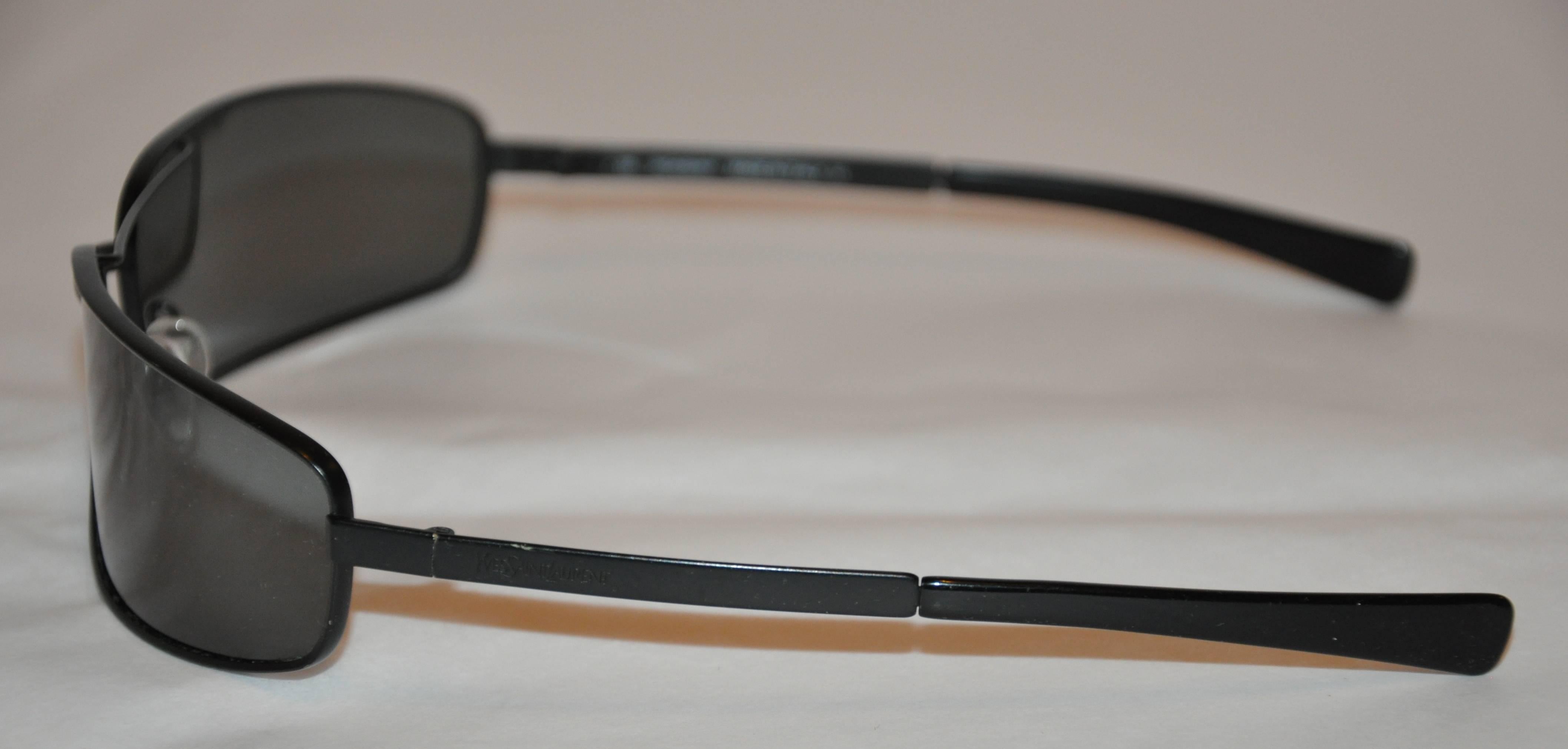           Yves Saint Laurent black hardware frame sunglasses measures 5