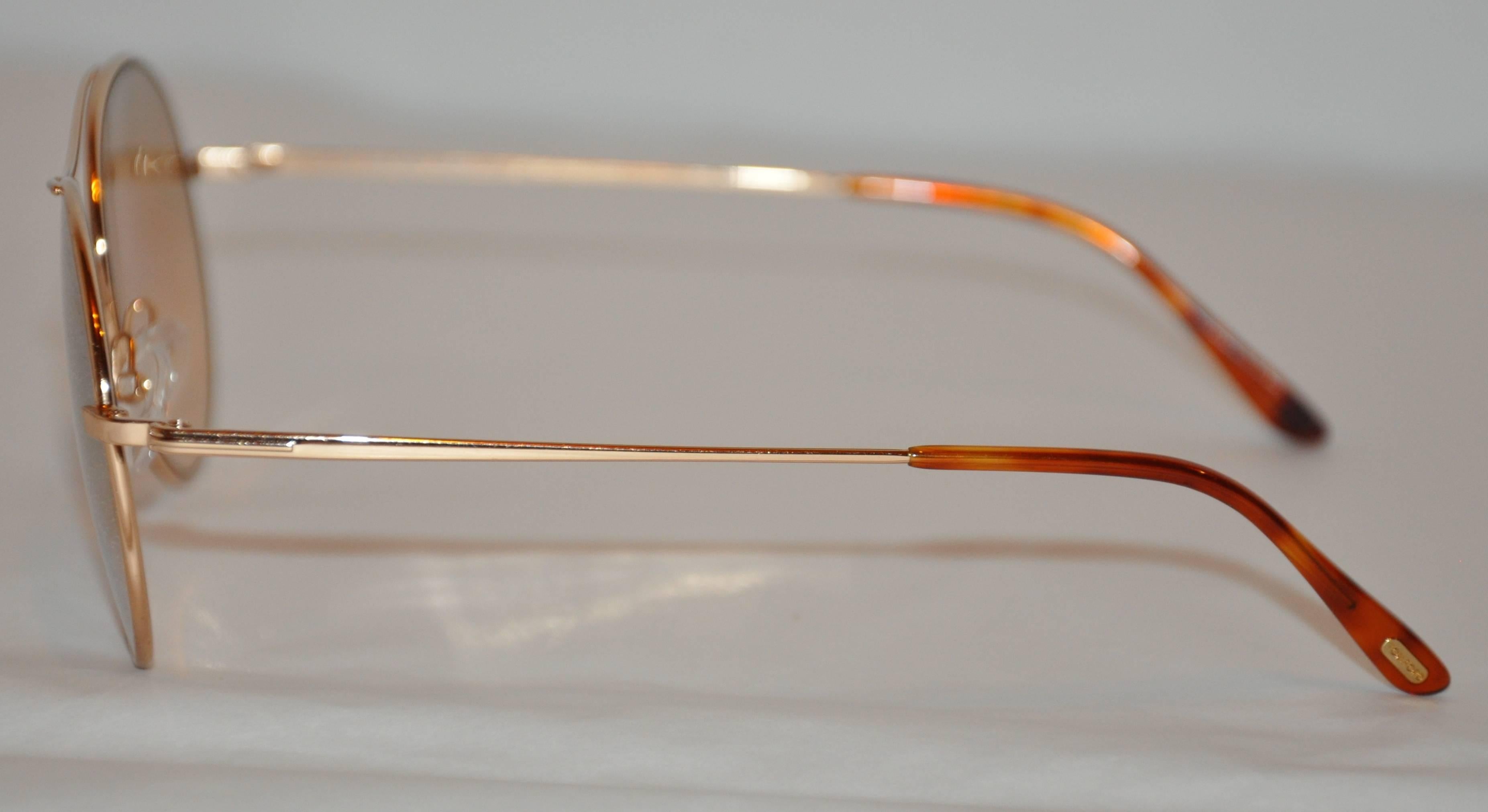           Tom Ford gold hardware sunglass frames measures 5 1/2