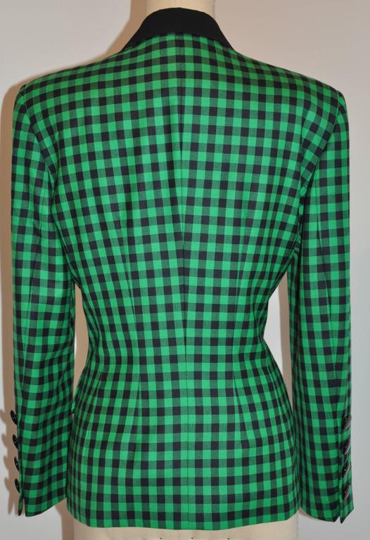 Escada Green and Black Checkered Blazer For Sale at 1stDibs | green  checkered blazer, green and black checkered jacket, green checkered jacket