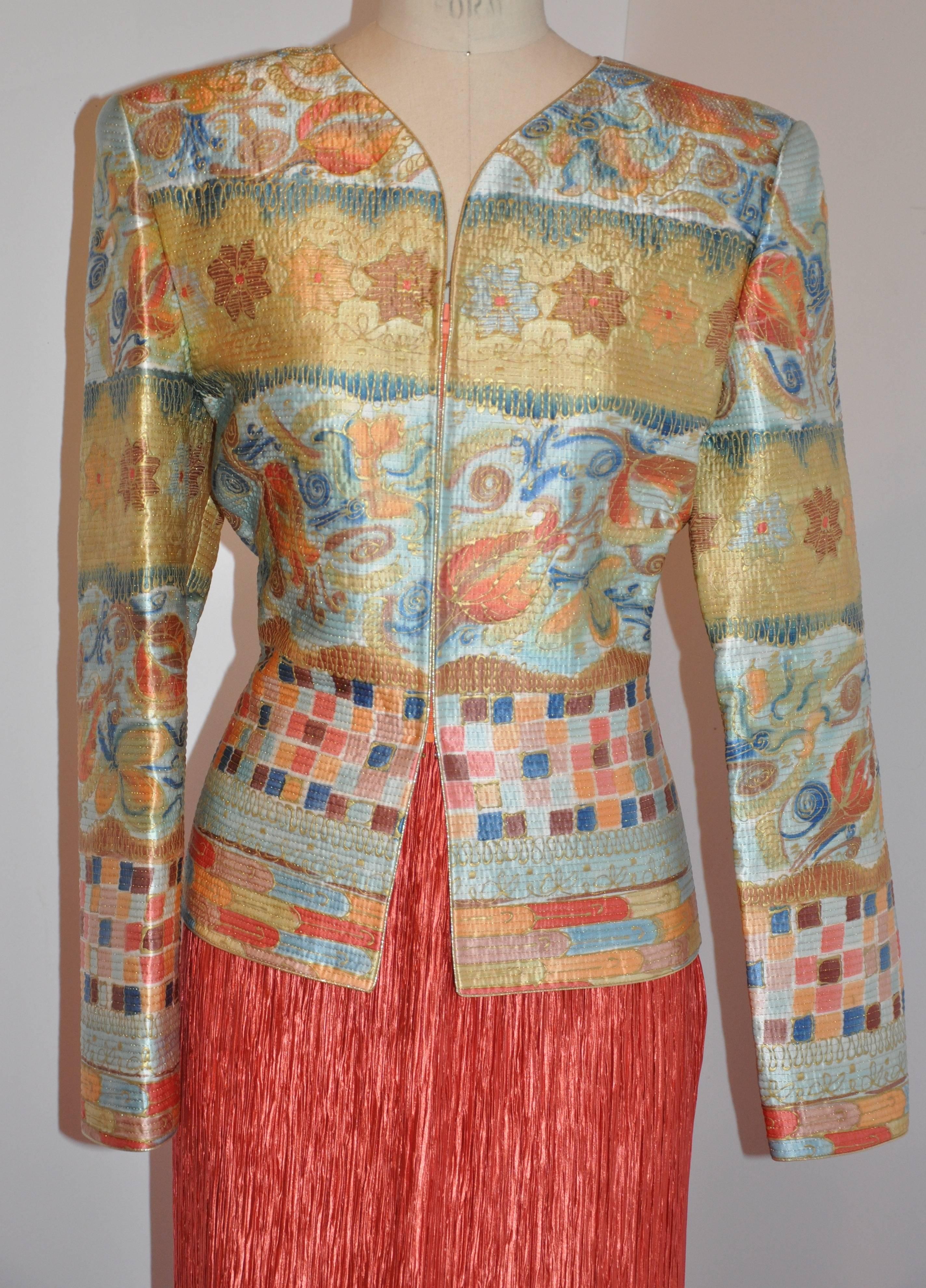 Women's Mary McFadden Couture Signature Hand-Dyed Hand-Painted Ensemble For Sale