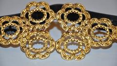 Christian Dior Large Gilded Gold Hardware Buckle and Belt