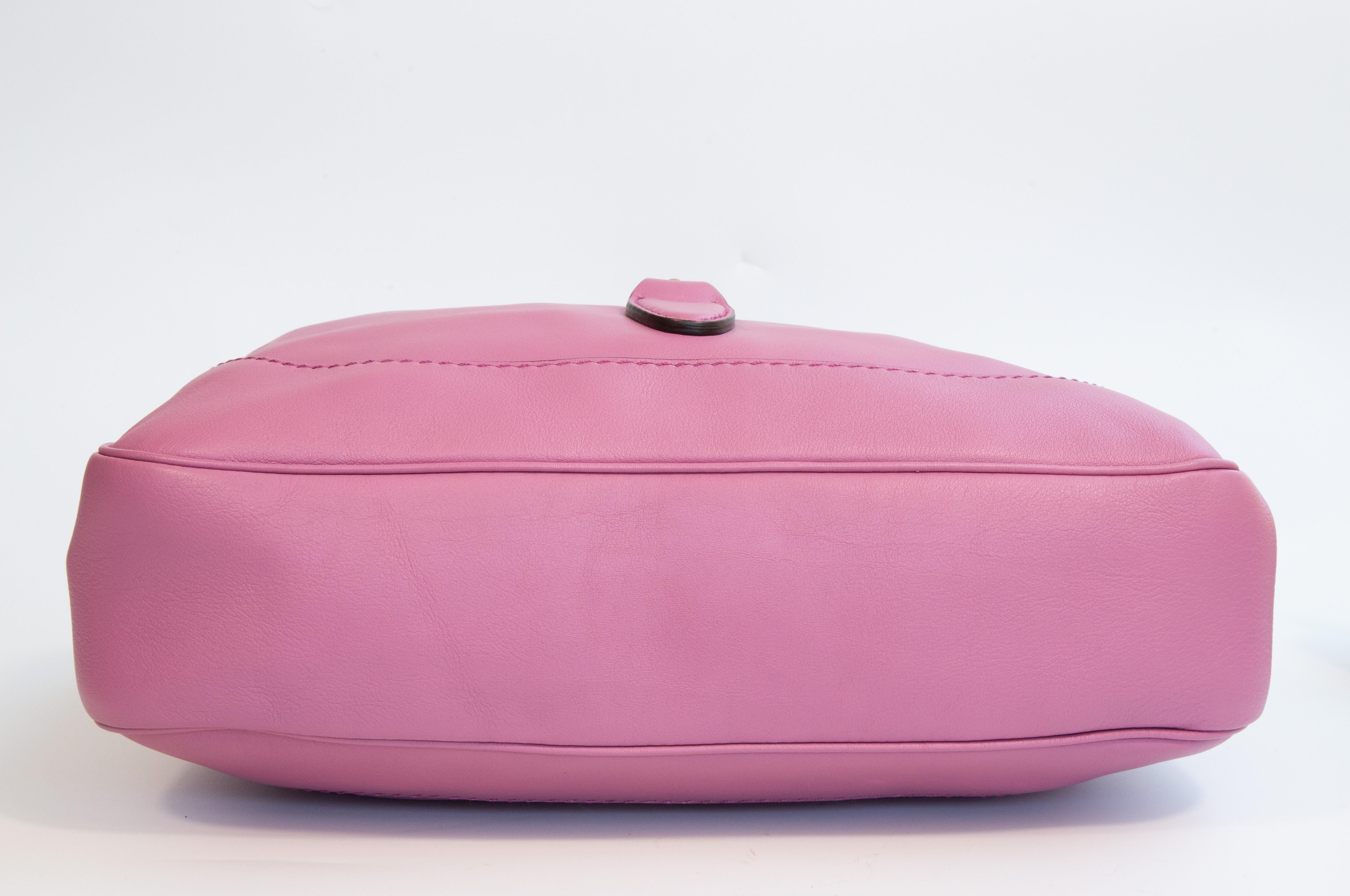 2000er Gucci Jackie Rosa Leder Schulter Umhängetasche im Angebot 2