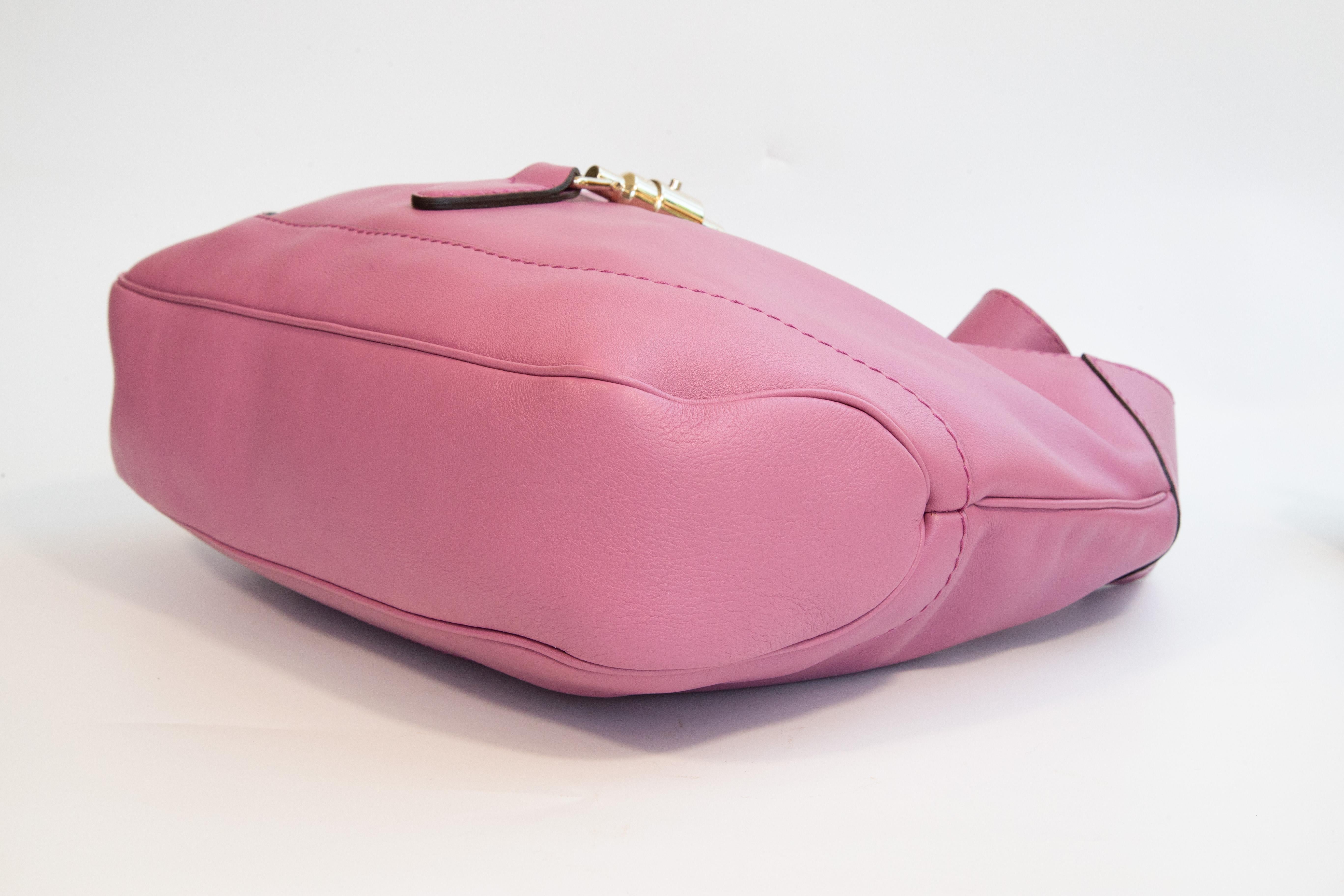 2000er Gucci Jackie Rosa Leder Schulter Umhängetasche im Angebot 3