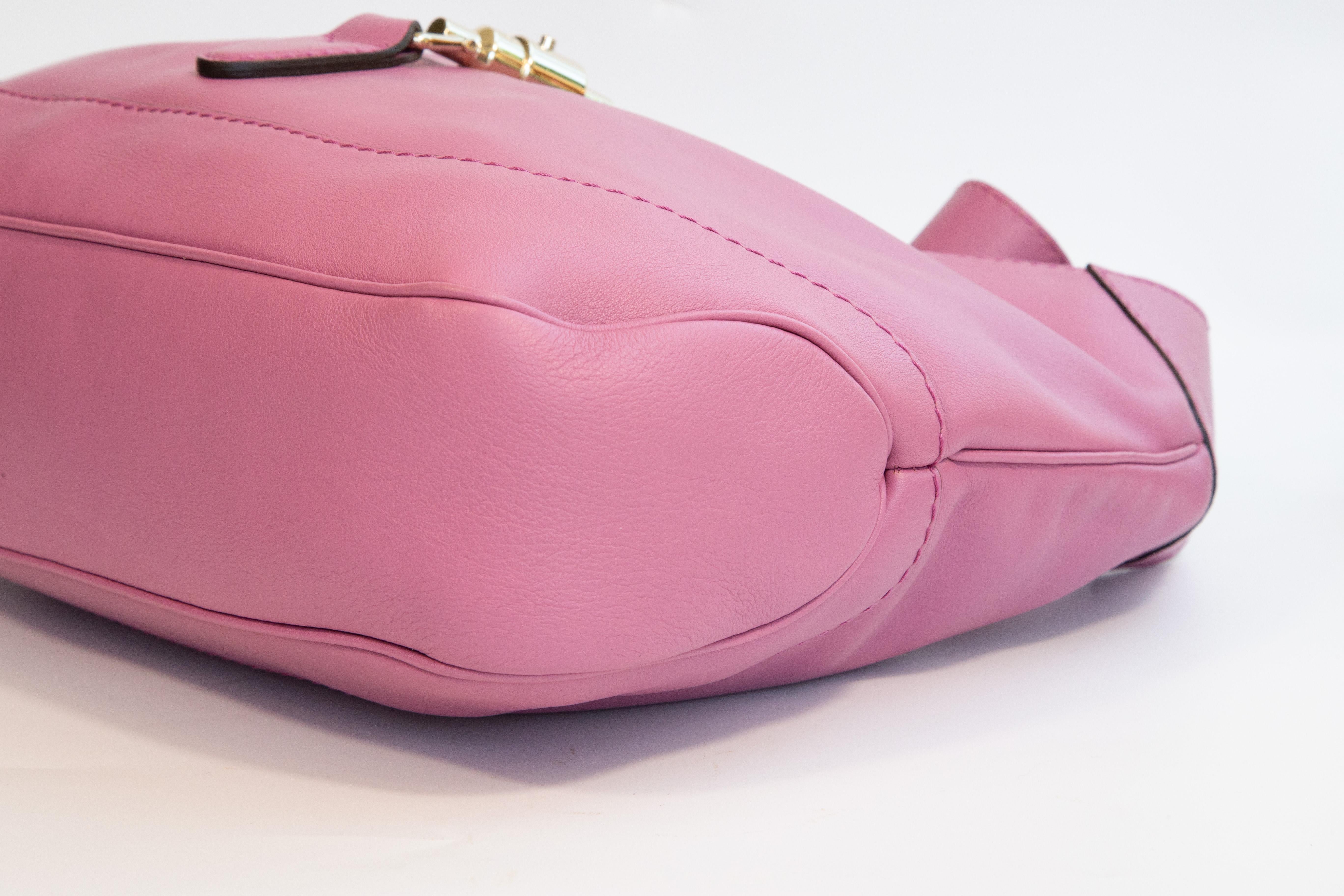 2000er Gucci Jackie Rosa Leder Schulter Umhängetasche im Angebot 4