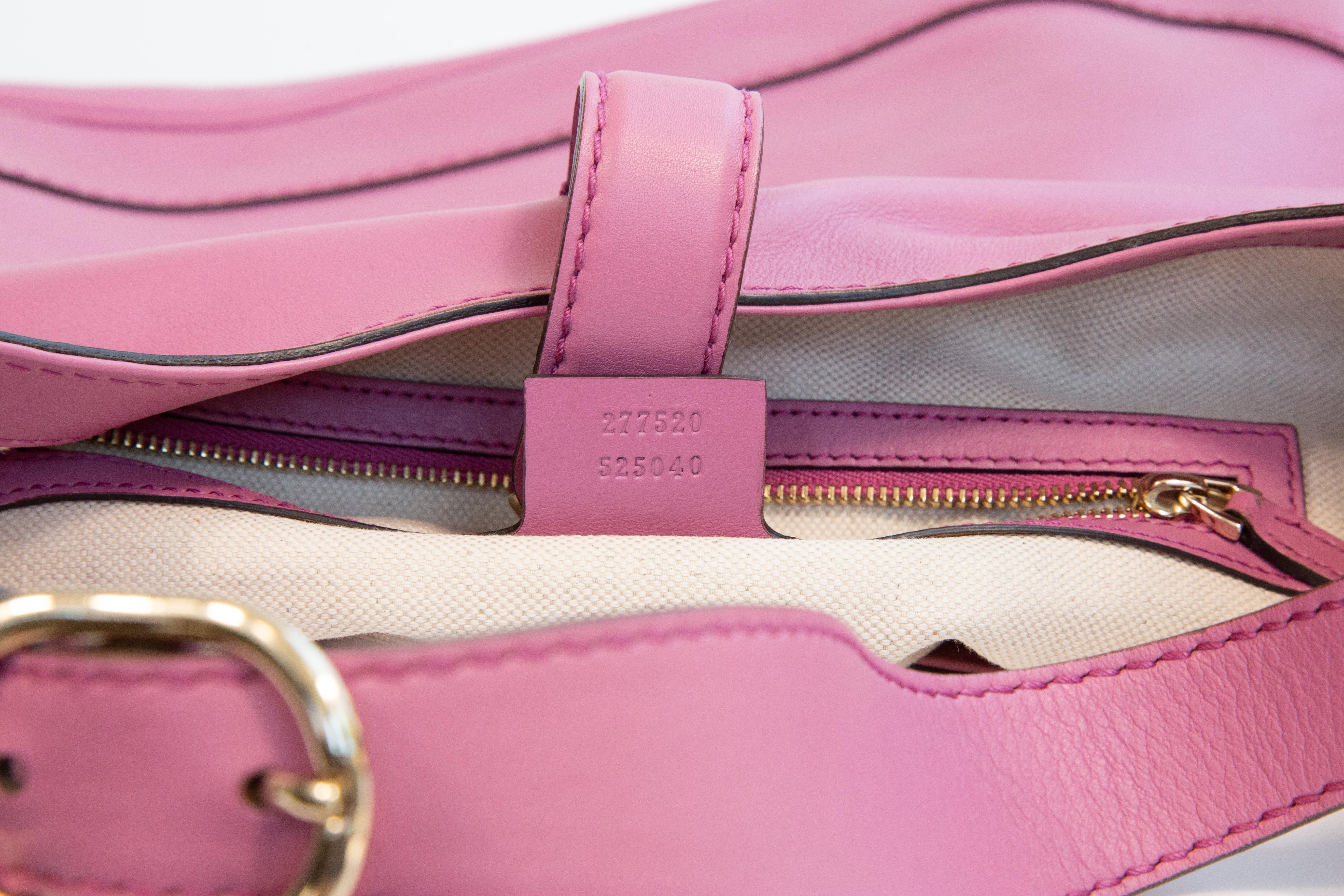 2000er Gucci Jackie Rosa Leder Schulter Umhängetasche im Angebot 6