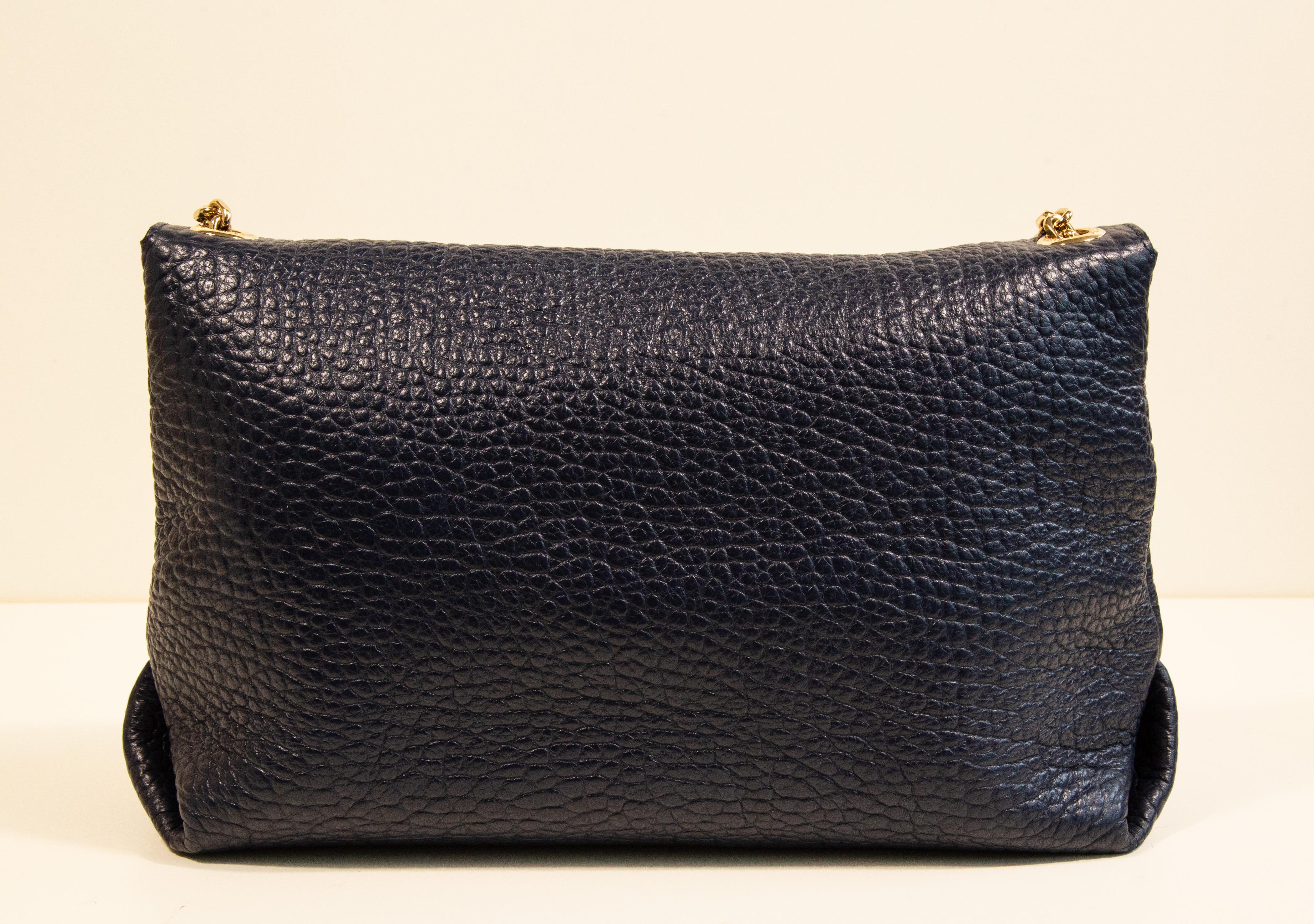 2000s Burberry Navy Blue Shoulder Bag Unisexe en vente