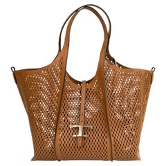 2000s Tod's Brown Leather Timeless Medium Tote Shopper