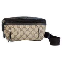 2000s Gucci GG Web Canvas and Black Leather Trim Eden Belt Bag