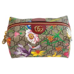 2000s Gucci GG Web Flora Ophidia Cosmetic Case