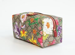2000s Gucci GG Web Flora Ophidia Cosmetic Case
