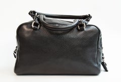 2000s Prada Bowling Bag Black Pebbled Leather