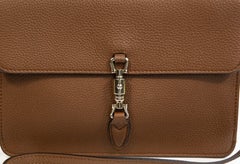 2000s Gucci Brown Pebbled Leather Soft Jackie Crossbody Bag Messenger Bag