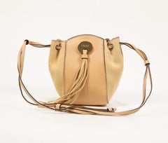 2000s Chloé Beige Suede & Leather Mini Sac Fringe Shoulder Bag