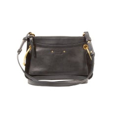 2000s Chloé Roy Black Leather and Suede Crossbody Bag