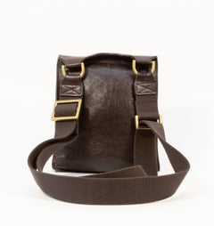 Mulberry Anthony Messenger-Tasche aus dunkelbraunem, genarbtem Leder aus den 2000er Jahren
