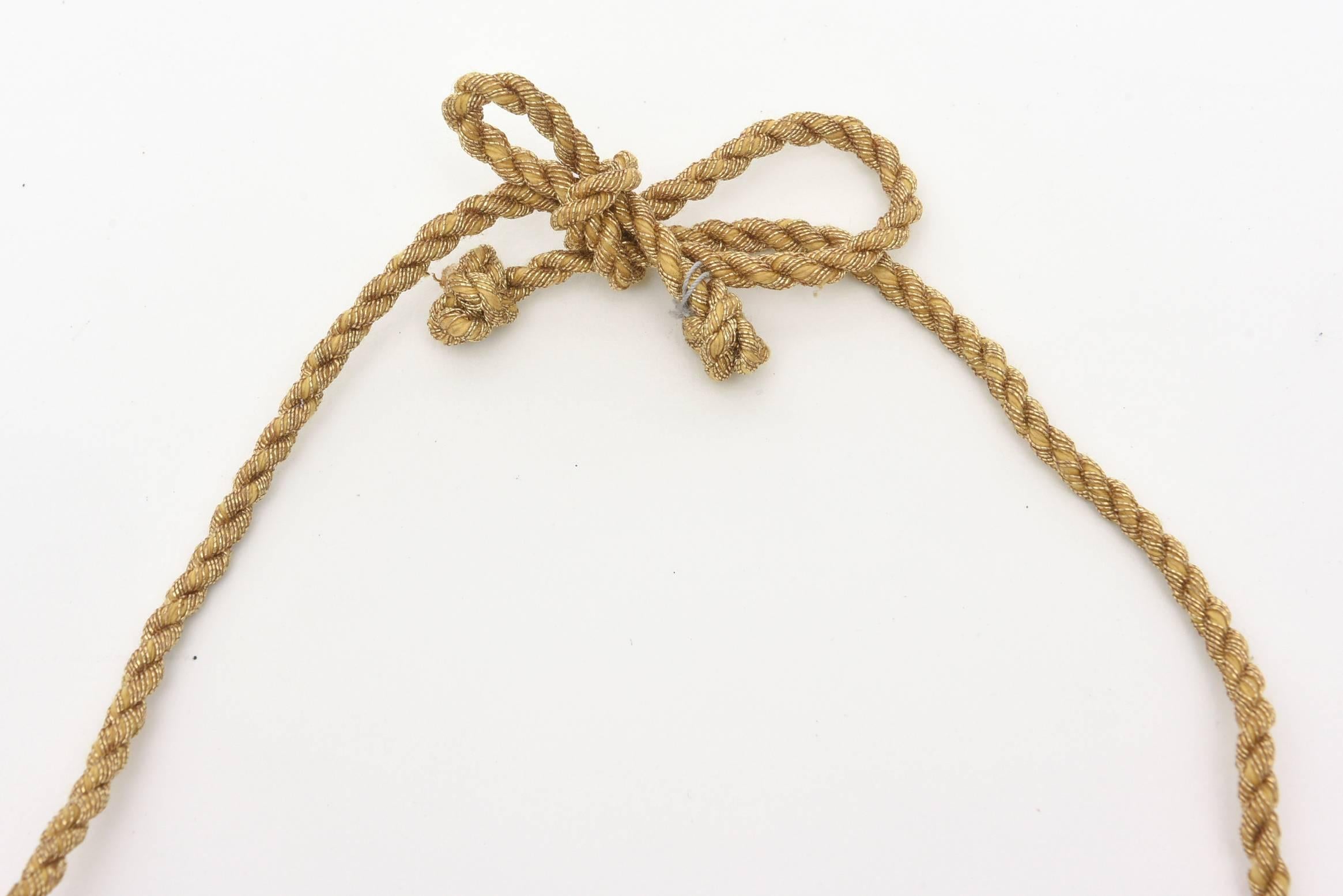 Mary McFadden Bronze and Silk Braided Rope Couture Sculptural Necklace Vintage For Sale 1