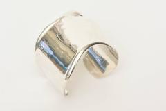 Los Ballesteros Hallmarked Sterling Silver Sensual Sculptural Bone Cuff Bracelet
