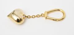 Gold Plated Signed Judith Leiber Heart Key Chain
