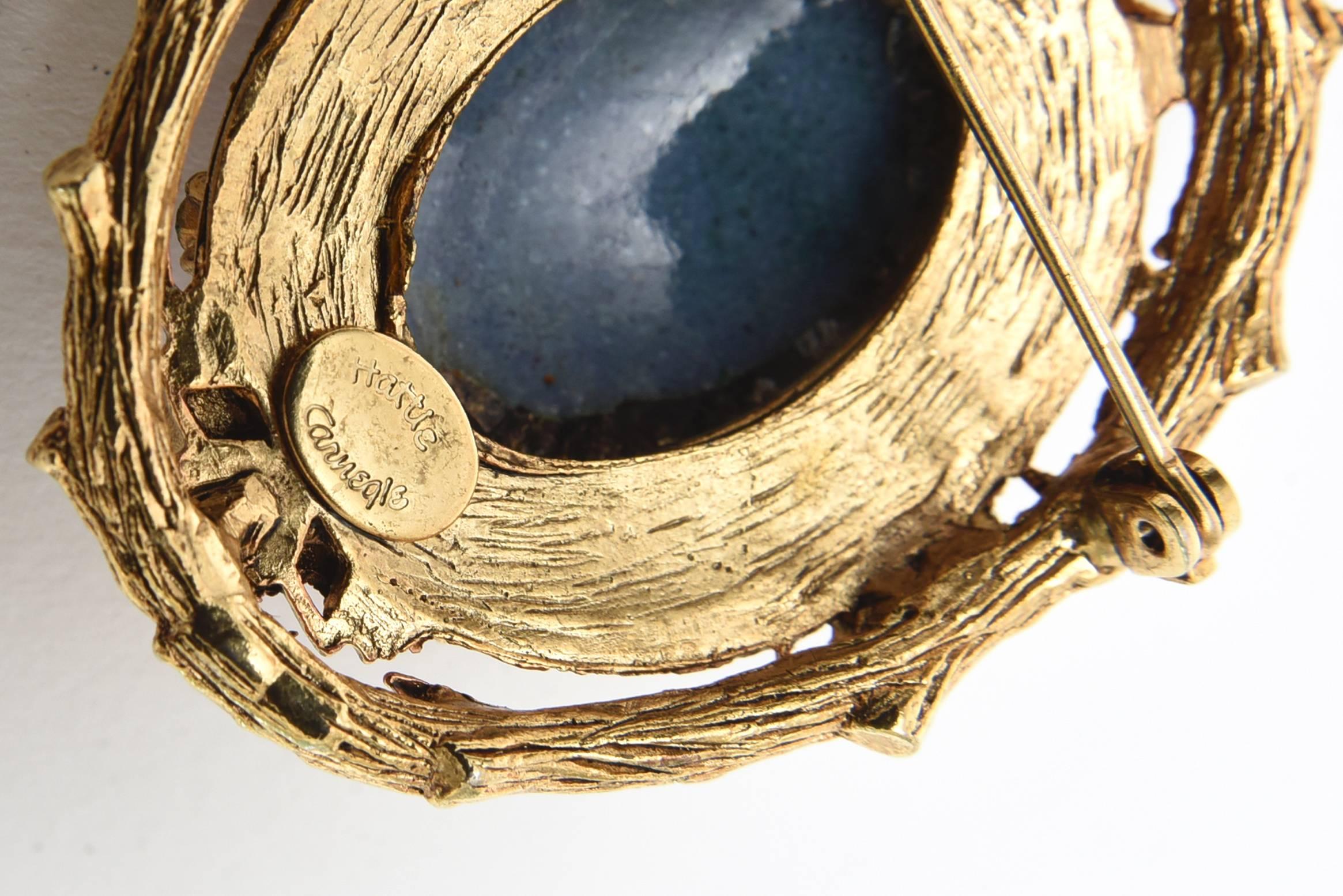 Hattie Carnegie Vintage Enamel Rhinestone Glass Pin Or Pendant & Earrings Set In Good Condition For Sale In North Miami, FL
