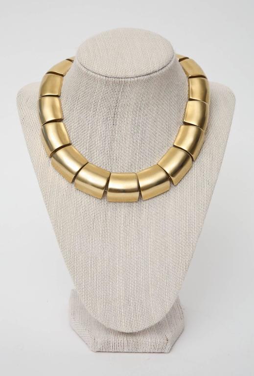 Sculptural Gold Plated Robert Lee Morris Collar /Choker Link Necklace For Sale at 1stdibs
