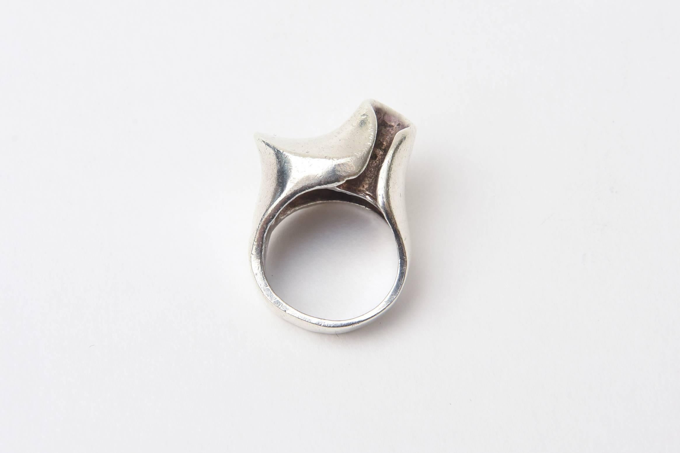 modernist silver ring