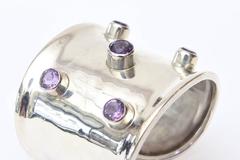 Argento e ametista  Bracciale moderno con marchio di garanzia