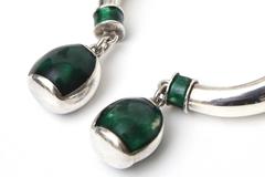 Gucci Sterling Silver and Malachite Enamel Bracelet 1960's