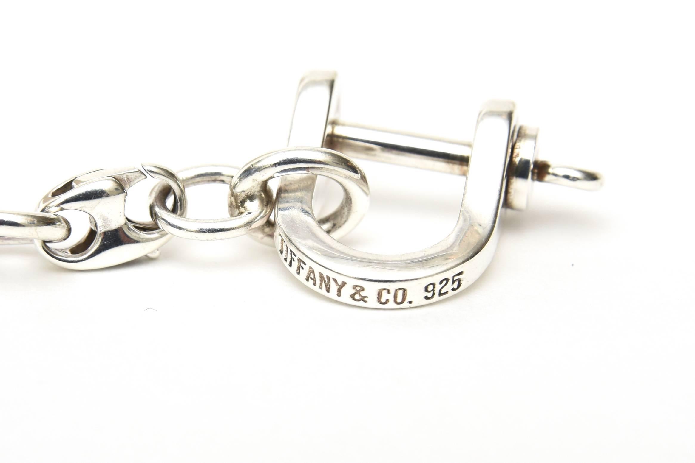  Vintage Tiffany & Co. Sterling Silver Valet Two Part Key Chain In Good Condition For Sale In North Miami, FL