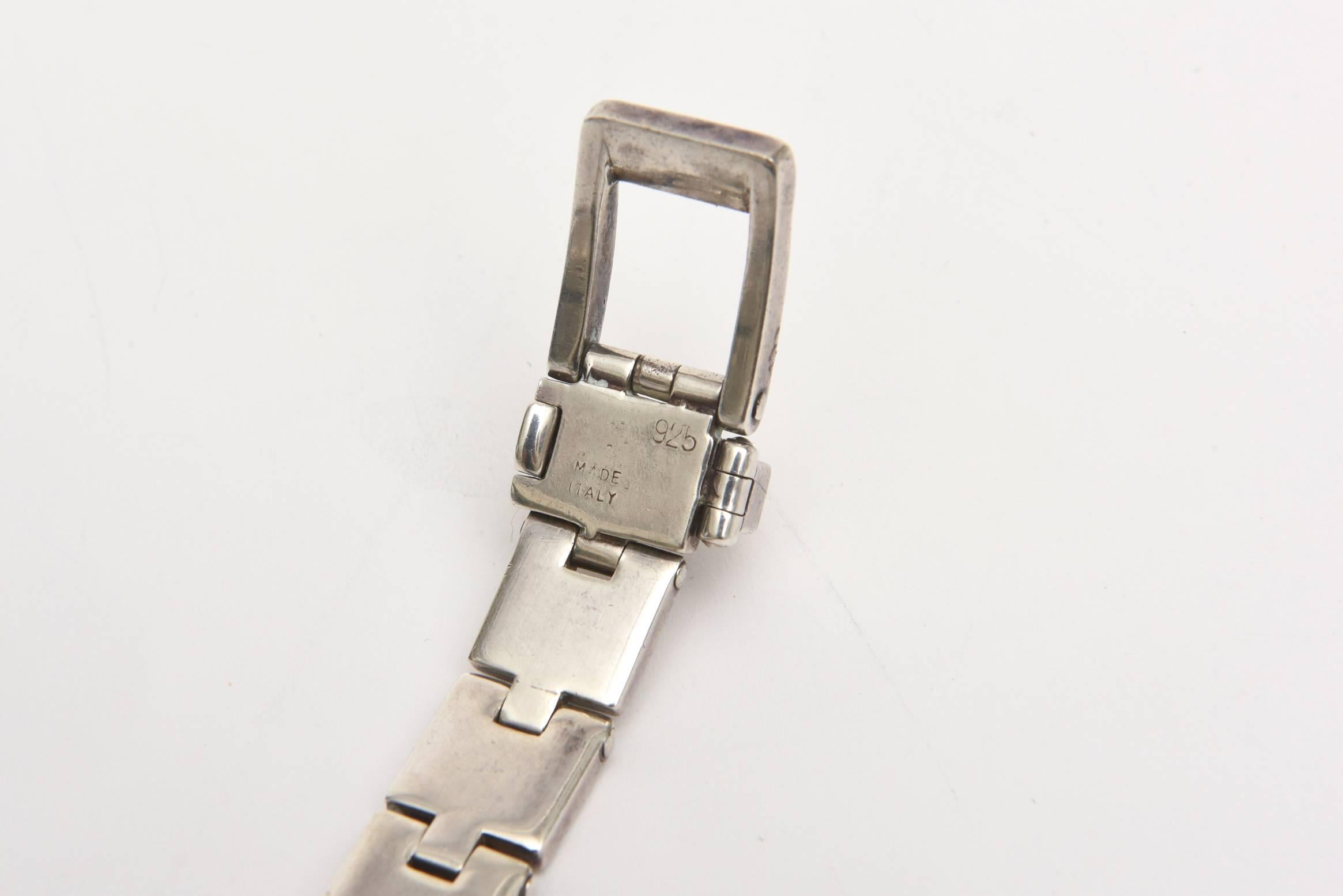 Vintage Sterling Silver Buckle Bracelet For Sale 1