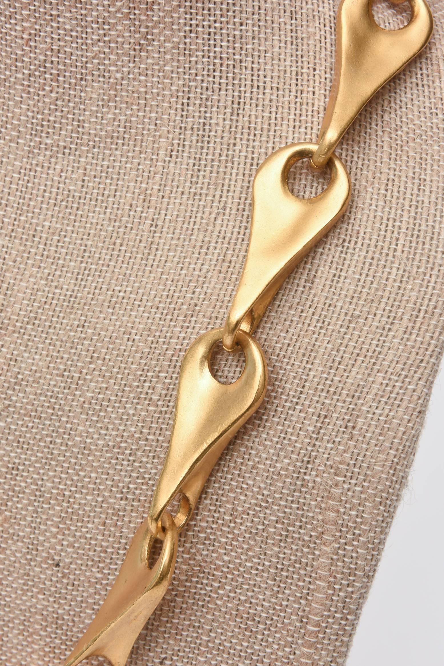 Robert Lee Morris für Artwear, vergoldete Sterlingsilber-Skulptur-Halskette  im Angebot 3