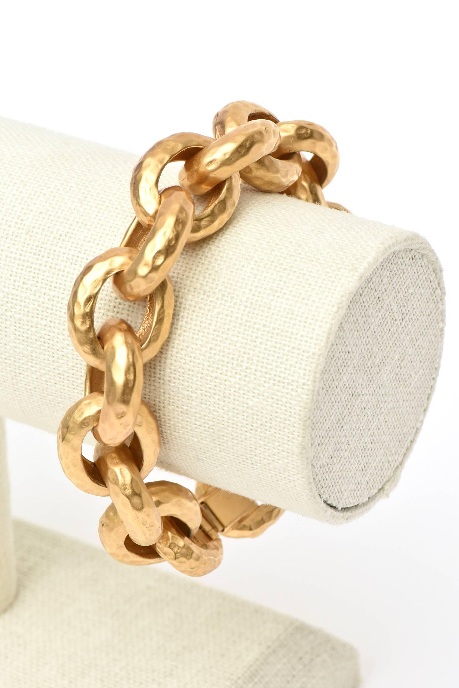 Women's Hand Hammered Gold Plated Link/Chain Bracelet