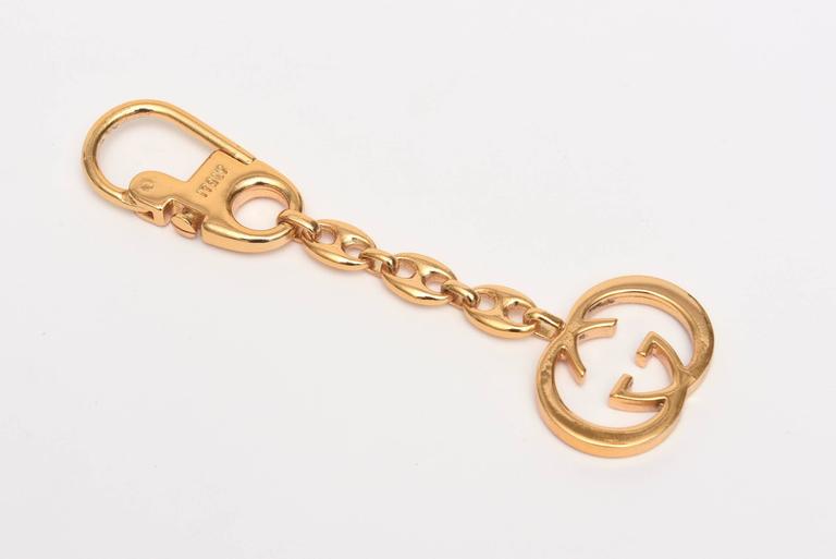 Vintage Gucci Gold Plated Keychain at 
