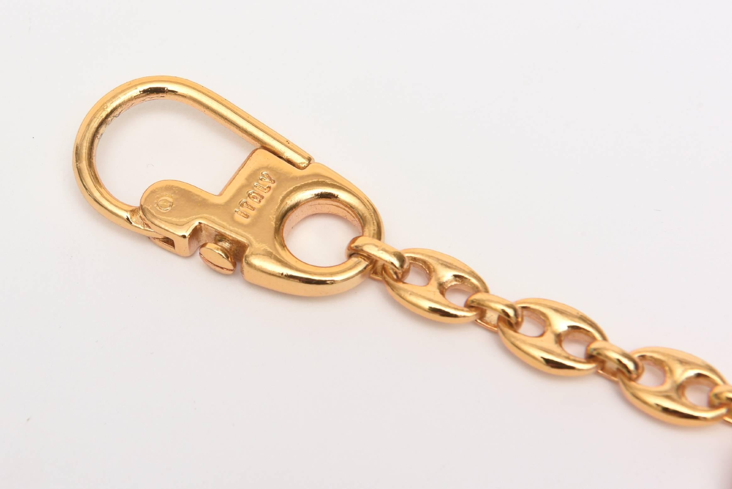 Vintage Gucci Gold Plated Keychain 1