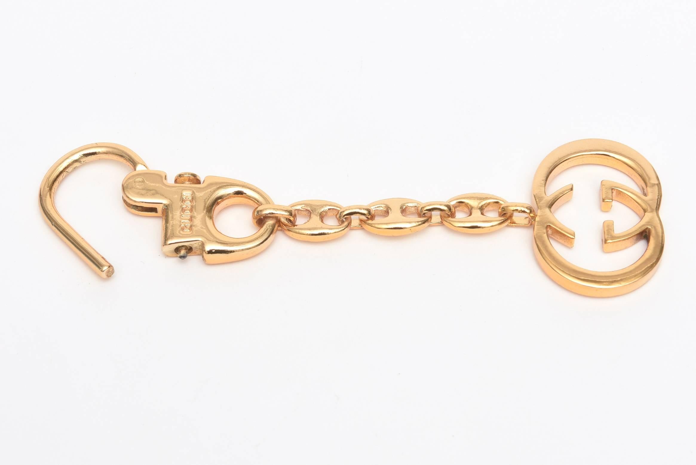 Women's or Men's Vintage Gucci Gold Plated Keychain