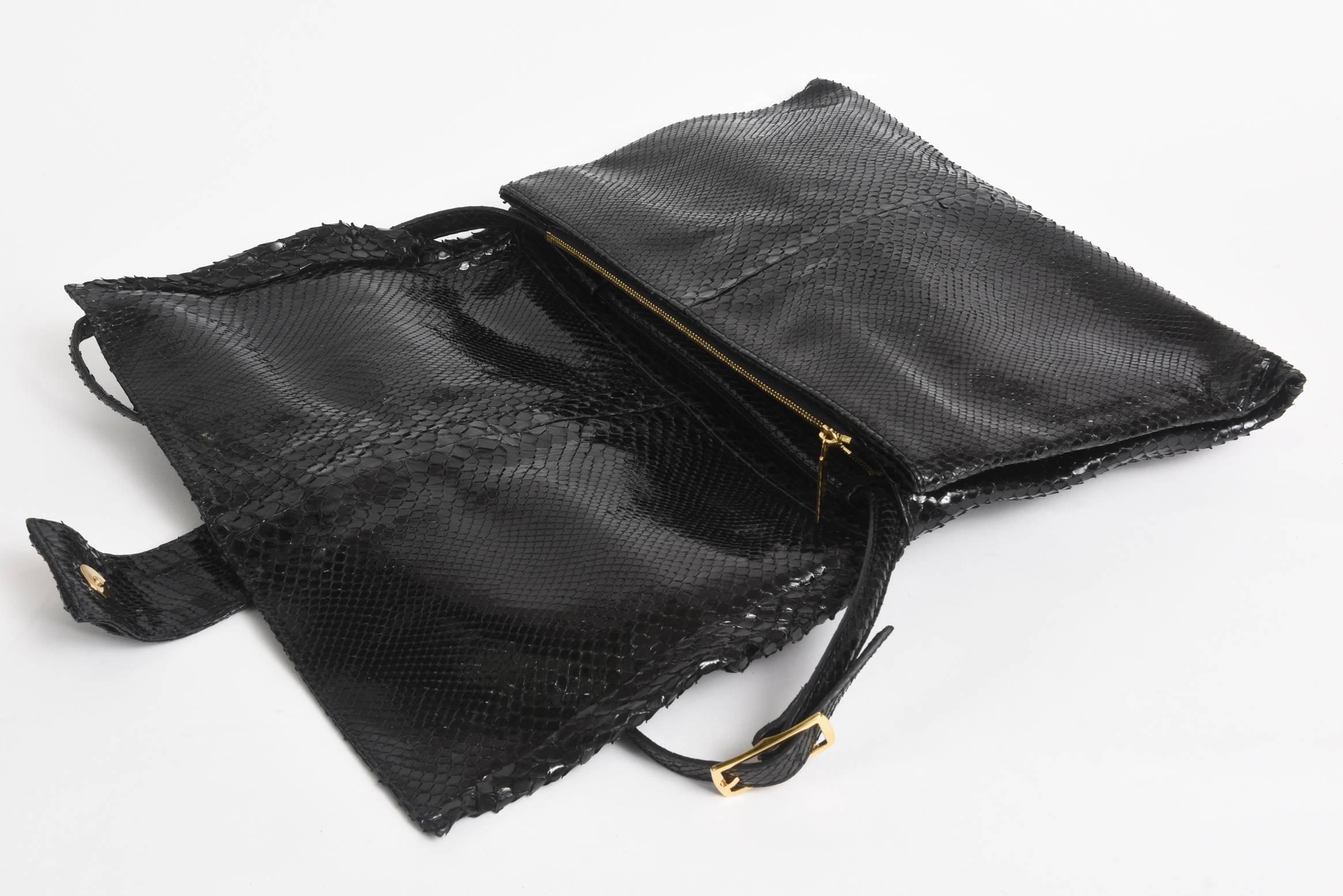 Valentino Black Python Bag Or Clutch For Sale 1