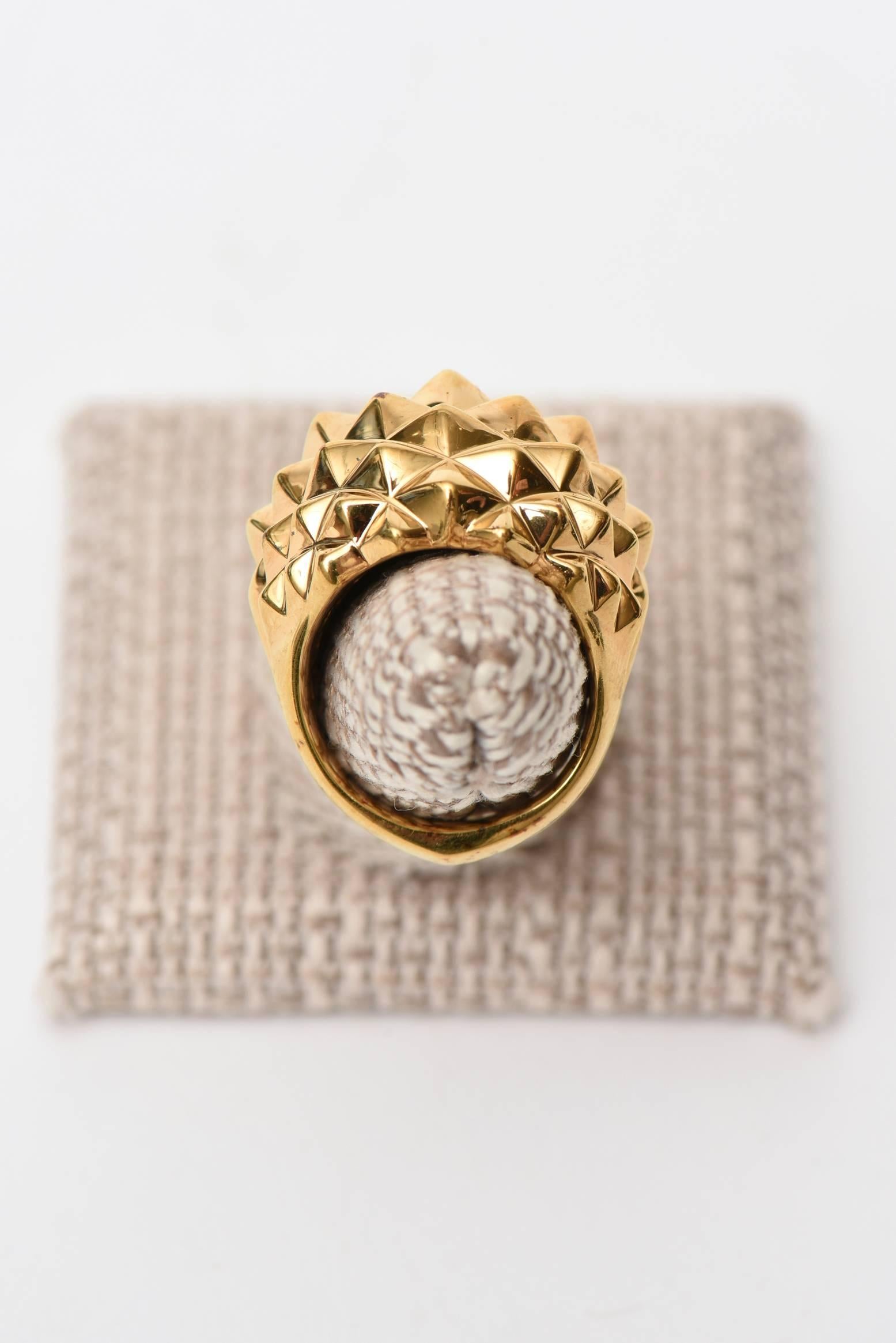 Stephen Webster Gold Plate Over Sterling Silver Stud Dome Ring  4