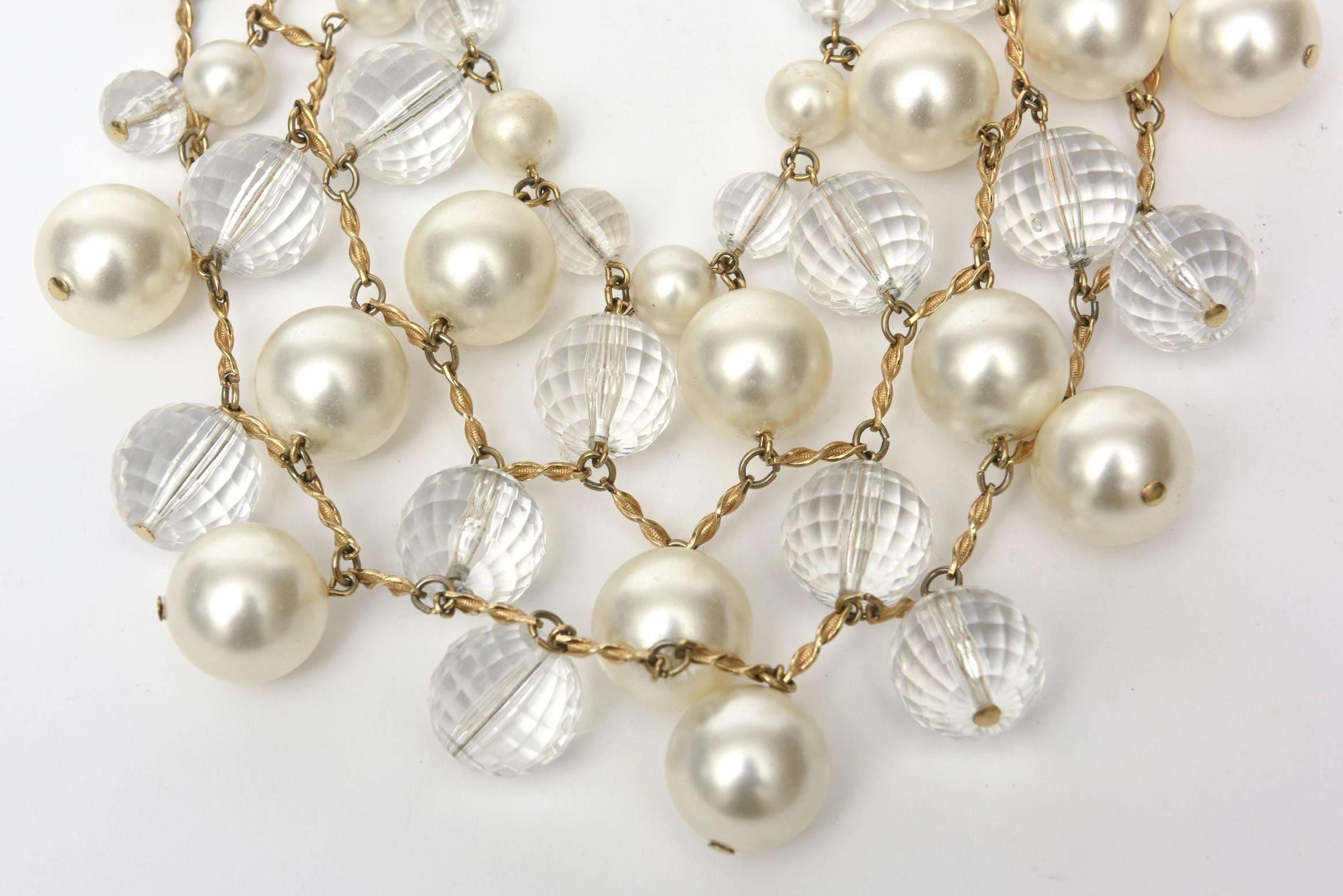 multi strand faux pearl necklace