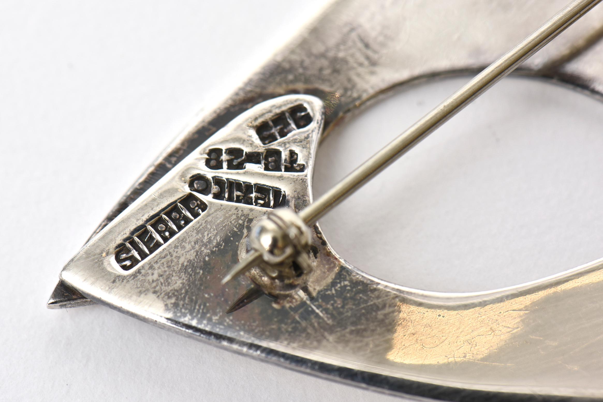 Sterling Silver Vintage Sigi Pineda Hallmarked Modernist Abstract Pin/ Brooch For Sale 1