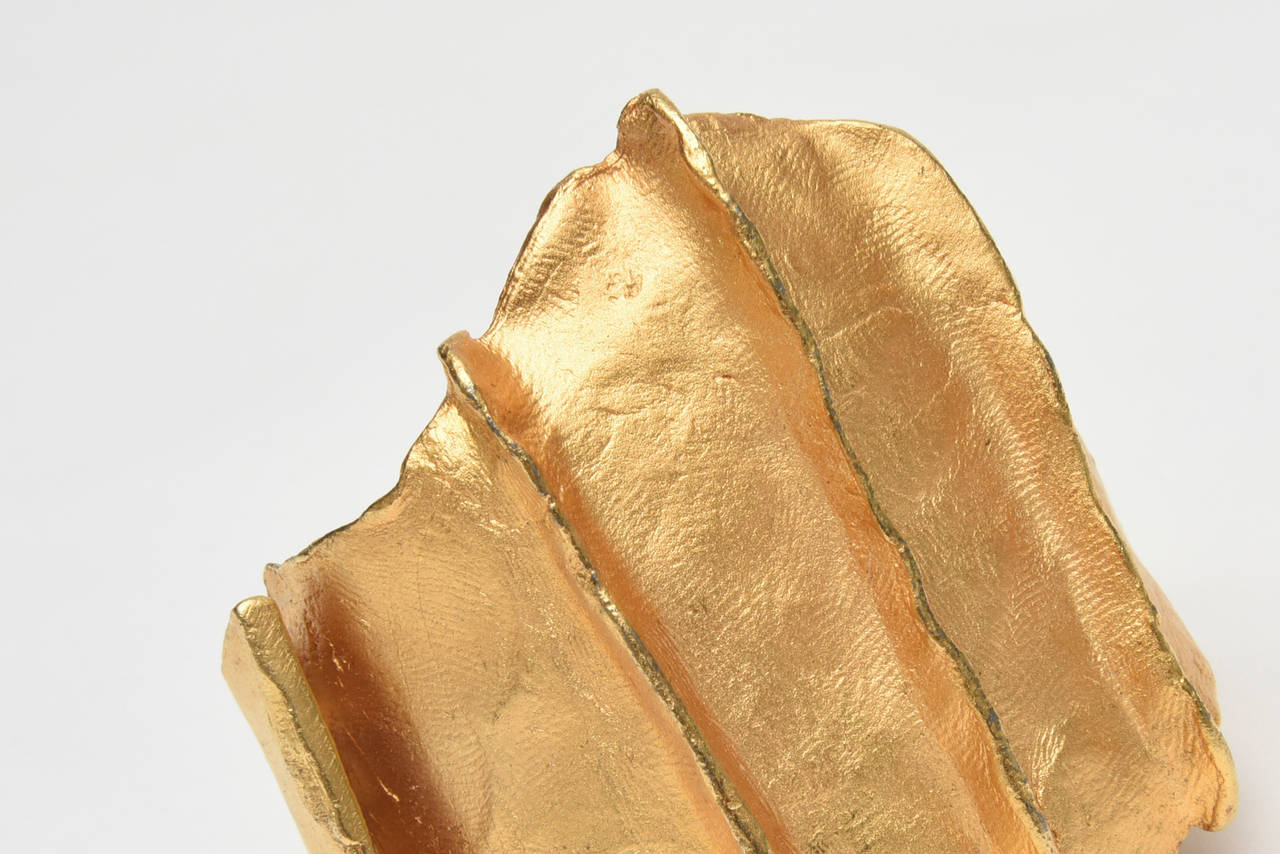  Gold Plated Modernist Cuff Bracelet by Dauplase French 2